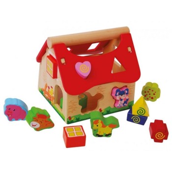 Casuta din lemn si cuburi 2044 Ecotoys Casuta din lemn si cuburi 2044 Ecotoys