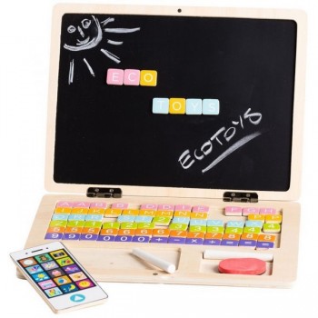 Laptop educational din lemn G068 Ecotoys Laptop educational din lemn G068 Ecotoys