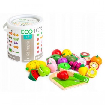 Set fructe din lemn Ecotoys 20 buc Set fructe din lemn Ecotoys 20 buc