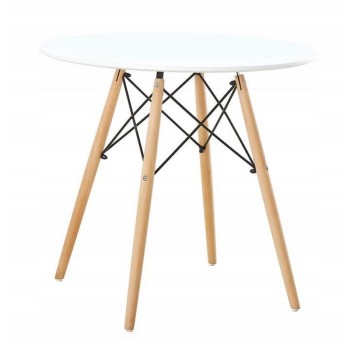 Masa moderna, inalta, cu 4 picioare din lemn, alba, diagonala 80 cm, Modernhome DT-012-1 Masa moderna, inalta, cu 4 picioare din lemn, alba, diagonala 80 cm, Modernhome DT-012-1