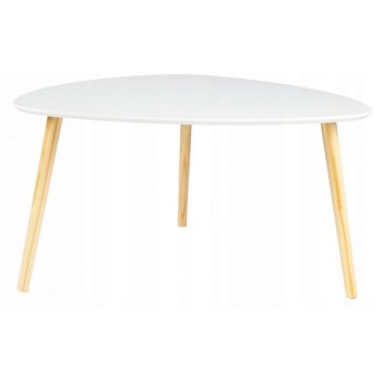 Masa moderna, triunghiulara, cu picioare din lemn, alba, FH-CGCT001 Masa moderna, triunghiulara, cu picioare din lemn, alba, FH-CGCT001