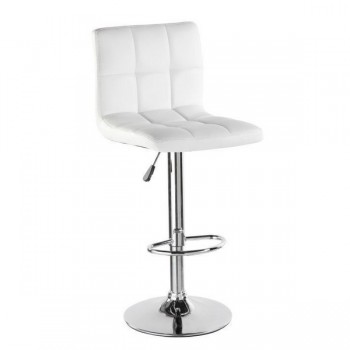 Scaun de bar modern, cu spatar, alb