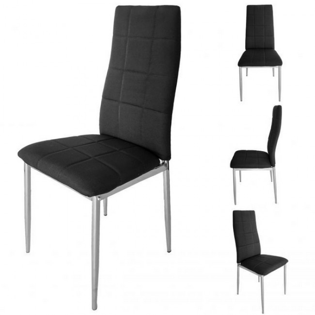 Set 4 scaune living cu design atemporal, negru, F261FC