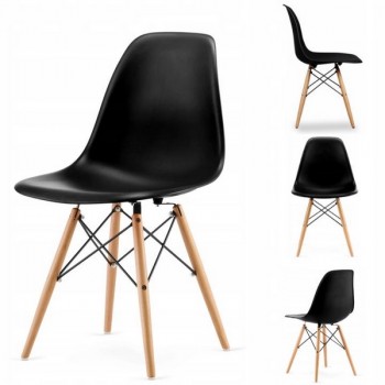Set de 4 scaune Tulip, moderne, negru Modernhome - PC005 Set de 4 scaune Tulip, moderne, negru Modernhome - PC005