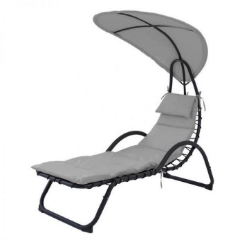Sezlong cu parasolar, alb, PH158C Sezlong cu parasolar, alb, PH158C