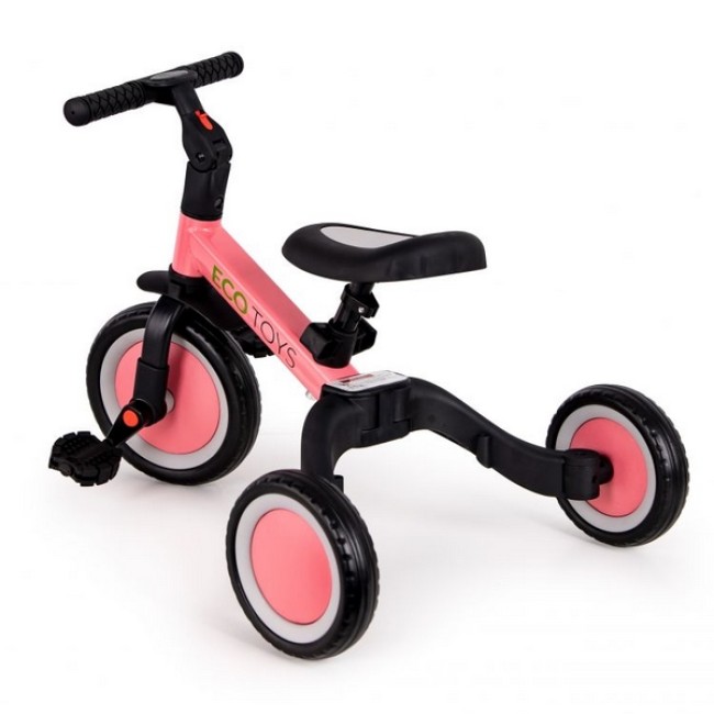 Tricicleta echilibru cu pedale ECOTOYS TR001, 4 in 1, roz