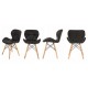 Set 4 scaune elegante ModernHome DC-005, cu piele ecologica, negru