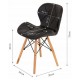 Set 4 scaune elegante ModernHome DC-005, cu piele ecologica, negru