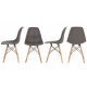 Set 4 scaune moderne ModernHome PC-005, cu picioare din lemn de fag si intaritura metalica, gri