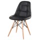 Set 4 scaune ModernHome DC-004 cu picioare din lemn, dantelarie metalica, design elegant, pentru living, negru