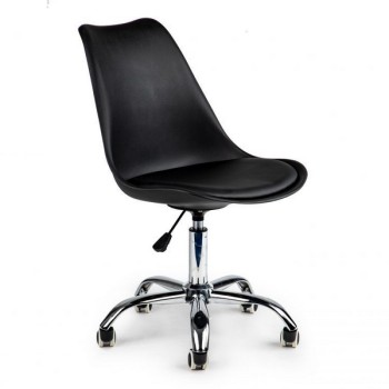 Scaun de birou pivotant ModernHome PC-009, cu rotile, reglabil, negru Scaun de birou pivotant ModernHome PC-009, cu rotile, reglabil, negru