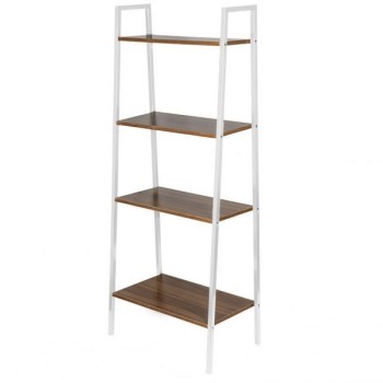 Suport 4 rafturi din lemn supraetajate ModernHome JM-N00804, cu structura metalica Suport 4 rafturi din lemn supraetajate ModernHome JM-N00804, cu structura metalica