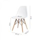Set 4 scaune ModernHome PC-005 cu design modern, picioare din lemn, alb
