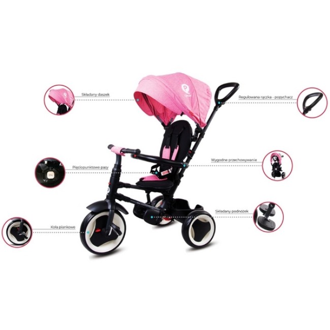 Tricicleta pliabila Sun Baby 013 Qplay Rito - Pink
