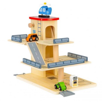Rampa cu garaj si lift din lemn + masinute Ecotoys 1081 Rampa cu garaj si lift din lemn + masinute Ecotoys 1081
