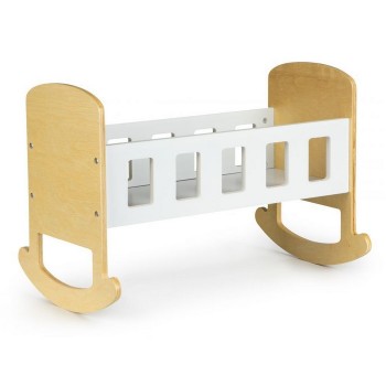 Patut balansoar din lemn pentru papusi Ecotoys ESC-W-0195 Patut balansoar din lemn pentru papusi Ecotoys ESC-W-0195