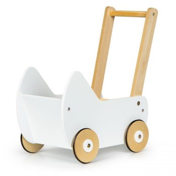 Carucior pentru papusi din lemn Ecotoys ESC-W-0173 Carucior pentru papusi din lemn Ecotoys ESC-W-0173