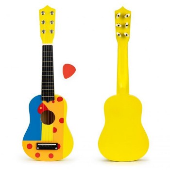 Chitara din lemn pentru copii cu corzi metalice Ecotoys F018YELLOW Chitara din lemn pentru copii cu corzi metalice Ecotoys F018YELLOW