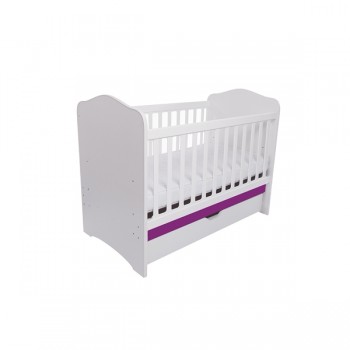 Patut VESSANTI Como cu sertar - Alb cu Violet Patut VESSANTI Como cu sertar - Alb cu Violet