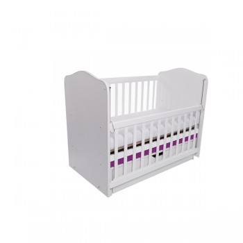 Patut VESSANTI Como Balansoar culisant - Alb cu Violet + Saltea cocos confort 120 x 60 x 12 cm Patut VESSANTI Como Balansoar culisant - Alb cu Violet + Saltea cocos confort 120 x 60 x 12 cm