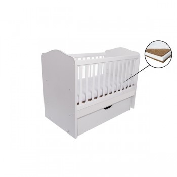 Patut VESSANTI Como Balansoar - Alb + Saltea Cocos 10 cm Patut VESSANTI Como Balansoar - Alb + Saltea Cocos 10 cm