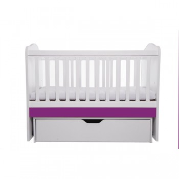 Patut VESSANTI Como Balansoar - Alb cu Violet + Saltea cocos confort 120 x 60 x 12 cm Patut VESSANTI Como Balansoar - Alb cu Violet + Saltea cocos confort 120 x 60 x 12 cm