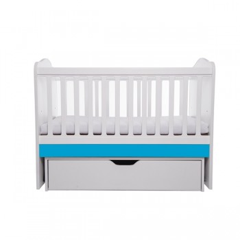 Patut VESSANTI Como Balansoar - Alb cu Albastru + Saltea cocos confort 120 x 60 x 12 cm Patut VESSANTI Como Balansoar - Alb cu Albastru + Saltea cocos confort 120 x 60 x 12 cm