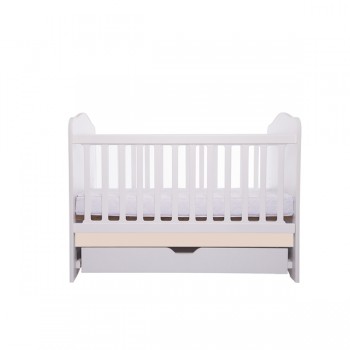 Patut VESSANTI Como cu sertar - Alb cu Bej + Saltea cocos confort 120 x 60 x 12 cm Patut VESSANTI Como cu sertar - Alb cu Bej + Saltea cocos confort 120 x 60 x 12 cm