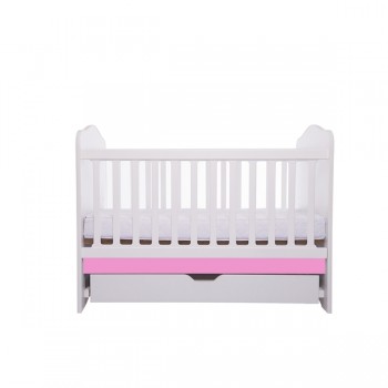 Patut VESSANTI Como cu sertar - Alb cu Roz + Saltea cocos confort 120 x 60 x 12 cm Patut VESSANTI Como cu sertar - Alb cu Roz + Saltea cocos confort 120 x 60 x 12 cm