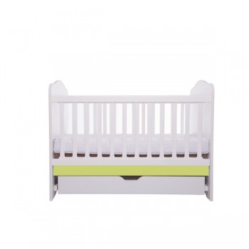 Patut VESSANTI Como cu sertar - Alb cu Verde + Saltea cocos confort 120 x 60 x 12 cm Patut VESSANTI Como cu sertar - Alb cu Verde + Saltea cocos confort 120 x 60 x 12 cm