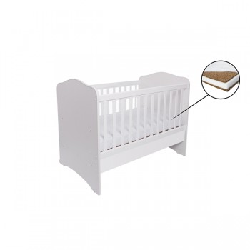 Patut VESSANTI Como fara sertar - Alb + Saltea Cocos 10 cm Patut VESSANTI Como fara sertar - Alb + Saltea Cocos 10 cm