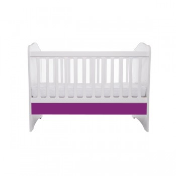 Patut VESSANTI Como fara sertar - Alb cu Violet + Saltea cocos confort 120 x 60 x 12 cm Patut VESSANTI Como fara sertar - Alb cu Violet + Saltea cocos confort 120 x 60 x 12 cm