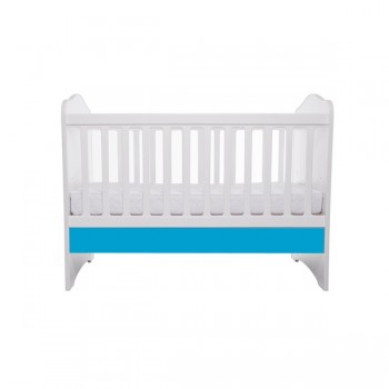 Patut VESSANTI Como fara sertar - Alb cu Albastru + Saltea cocos confort 120 x 60 x 12 cm Patut VESSANTI Como fara sertar - Alb cu Albastru + Saltea cocos confort 120 x 60 x 12 cm