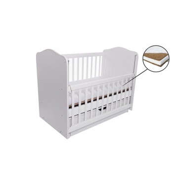 Patut VESSANTI Como Balansoar culisant - Alb + Saltea Cocos 7 cm Patut VESSANTI Como Balansoar culisant - Alb + Saltea Cocos 7 cm