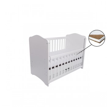 Patut VESSANTI Como culisant cu sertar - Alb + Saltea Cocos 7 cm Patut VESSANTI Como culisant cu sertar - Alb + Saltea Cocos 7 cm