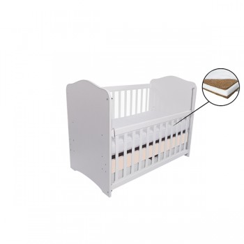 Patut VESSANTI Como culisant cu sertar - Alb cu Bej + Saltea Cocos 7 cm Patut VESSANTI Como culisant cu sertar - Alb cu Bej + Saltea Cocos 7 cm