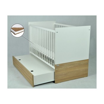 Patut Drewex New York cu sertar - Alb + Saltea Cocos 8 Cm Patut Drewex New York cu sertar - Alb + Saltea Cocos 8 Cm