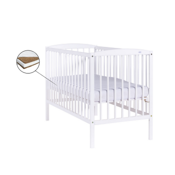 Patut Drewex Clasico - Alb + Saltea Cocos 10 Cm Patut Drewex Clasico - Alb + Saltea Cocos 10 Cm