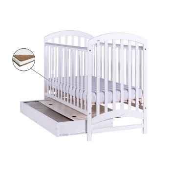 Patut Drewex Adel cu sertar - Alb + Saltea Cocos 10 Cm Patut Drewex Adel cu sertar - Alb + Saltea Cocos 10 Cm