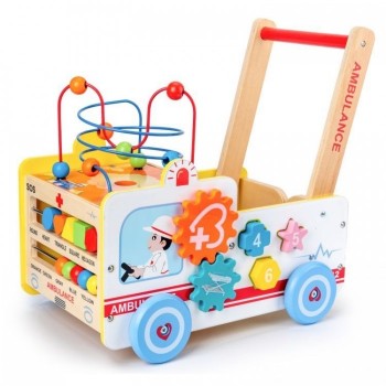 Antemergator educational din lemn ECOTOYS 2 in 1 Ambulanta HM015524 Antemergator educational din lemn ECOTOYS 2 in 1 Ambulanta HM015524