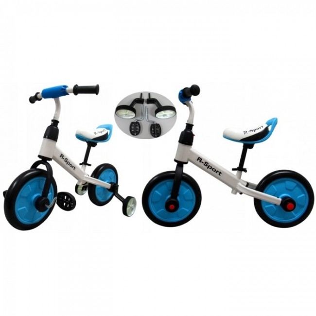 Bicicleta cu pedale si roti ajutatoare R-Sport P1- Albastru