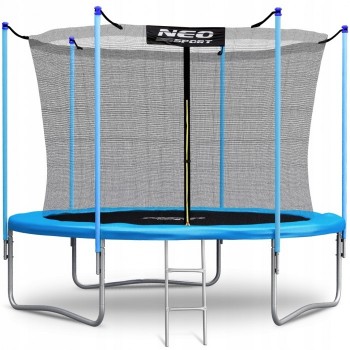 Trambulina de gradina cu plasa interioara, stalpi si scara 312 cm (10FT) Neo-Sport NS-10W191 - Albastru