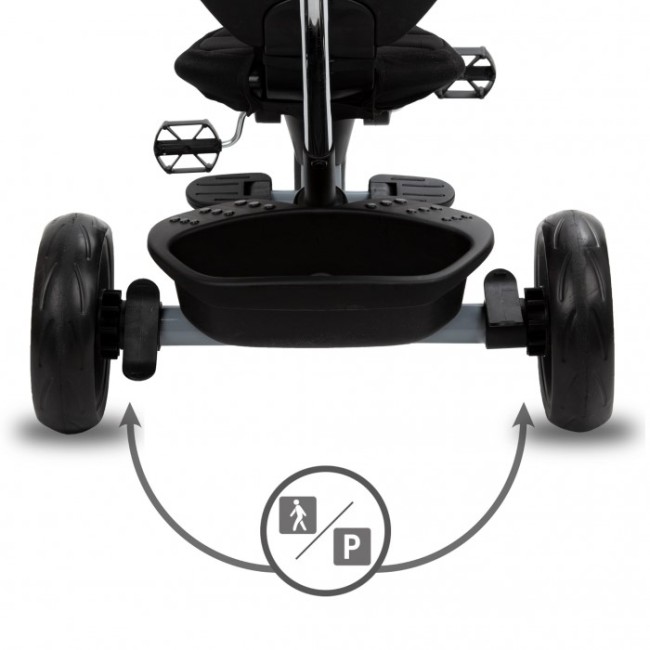 Tricicleta cu sezut rotativ si roti cu spuma EVA Kidwell Axel - Gri