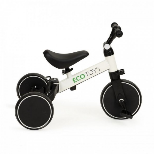 Tricicleta 4 in 1 cu pedale detasabile, Ecotoys YM-BB-6 - Alb