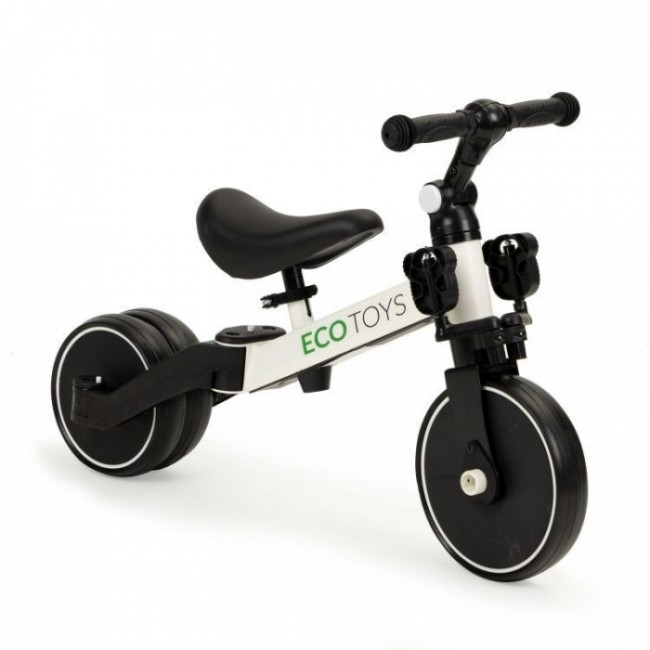 Tricicleta 4 in 1 cu pedale detasabile, Ecotoys YM-BB-6 - Alb