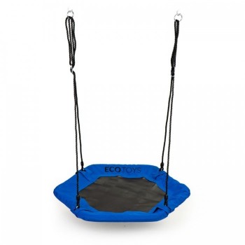 Leagan pentru copii hexagonal, tip cuib de barza, suspendat, Ecotoys MIR6023 - Albastru Leagan pentru copii hexagonal, tip cuib de barza, suspendat, Ecotoys MIR6023 - Albastru