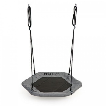 Leagan pentru copii hexagonal, tip cuib de barza, suspendat, Ecotoys MIR6023 - Gri Leagan pentru copii hexagonal, tip cuib de barza, suspendat, Ecotoys MIR6023 - Gri