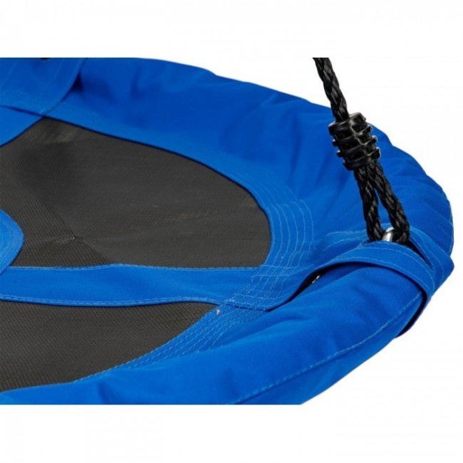 Leagan pentru copii rotund, tip cuib de barza, suspendat, 100 cm, Ecotoys MIR6001 - Albastru
