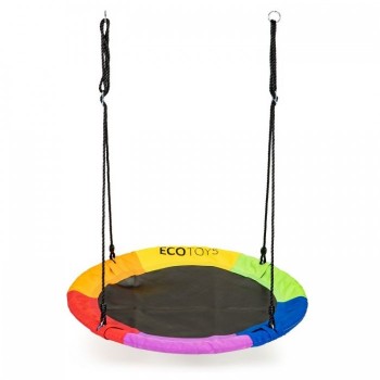 Leagan pentru copii rotund, tip cuib de barza, suspendat, 100 cm, Ecotoys MIR6001 - Multicolor Leagan pentru copii rotund, tip cuib de barza, suspendat, 100 cm, Ecotoys MIR6001 - Multicolor