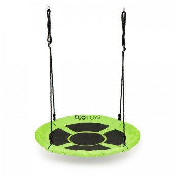 Leagan pentru copii rotund, tip cuib de barza, suspendat, 100 cm, Ecotoys MIR6001 - Verde Leagan pentru copii rotund, tip cuib de barza, suspendat, 100 cm, Ecotoys MIR6001 - Verde